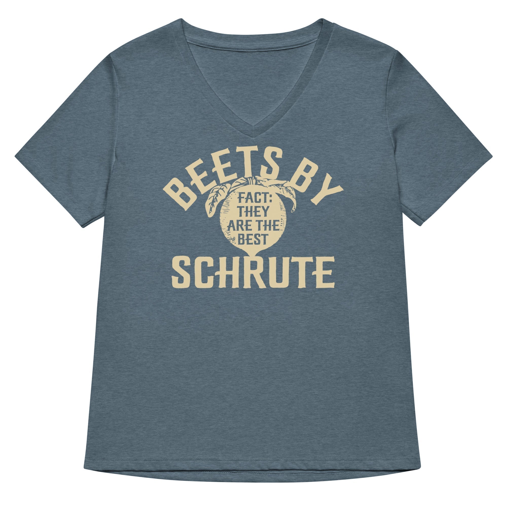 Beets By Schrute Women's V-Neck Tee Hoodie, Sweatshirt | PureTeeCo.com (Image 4)