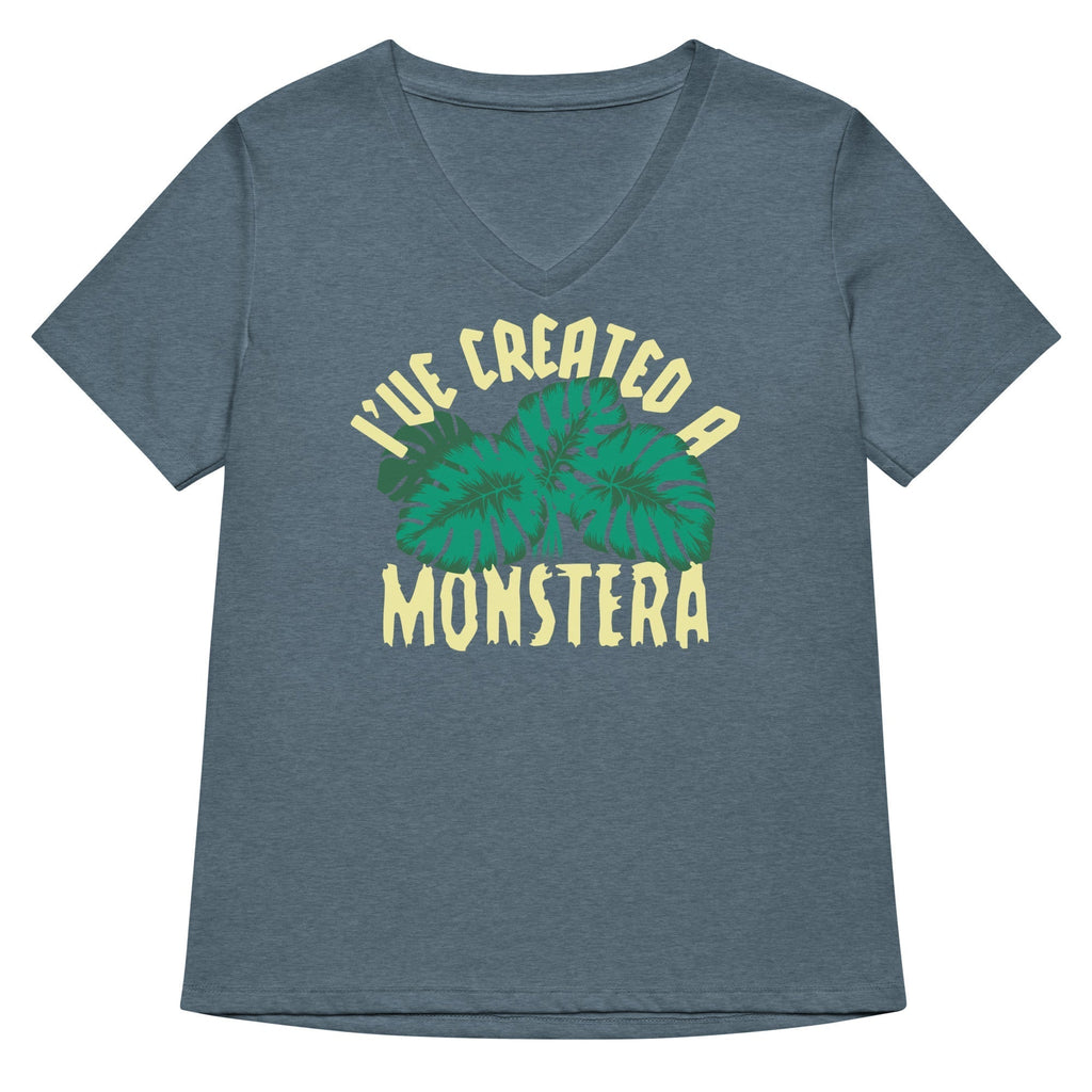 I've Created A Monstera Women's V-Neck Tee Hoodie, Sweatshirt | PureTeeCo.com (Image 4)