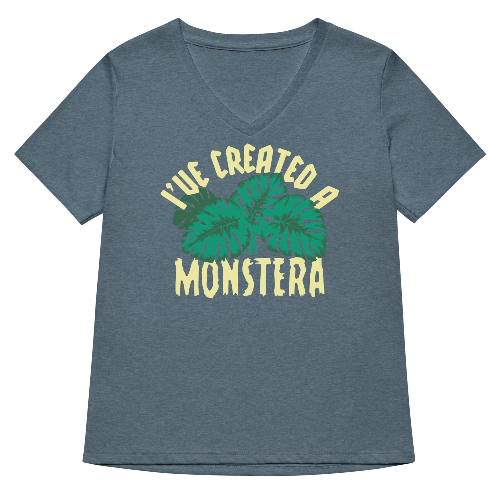 I've Created A Monstera Women's V-Neck Tee Hoodie, Sweatshirt | PureTeeCo.com (Image 4)
