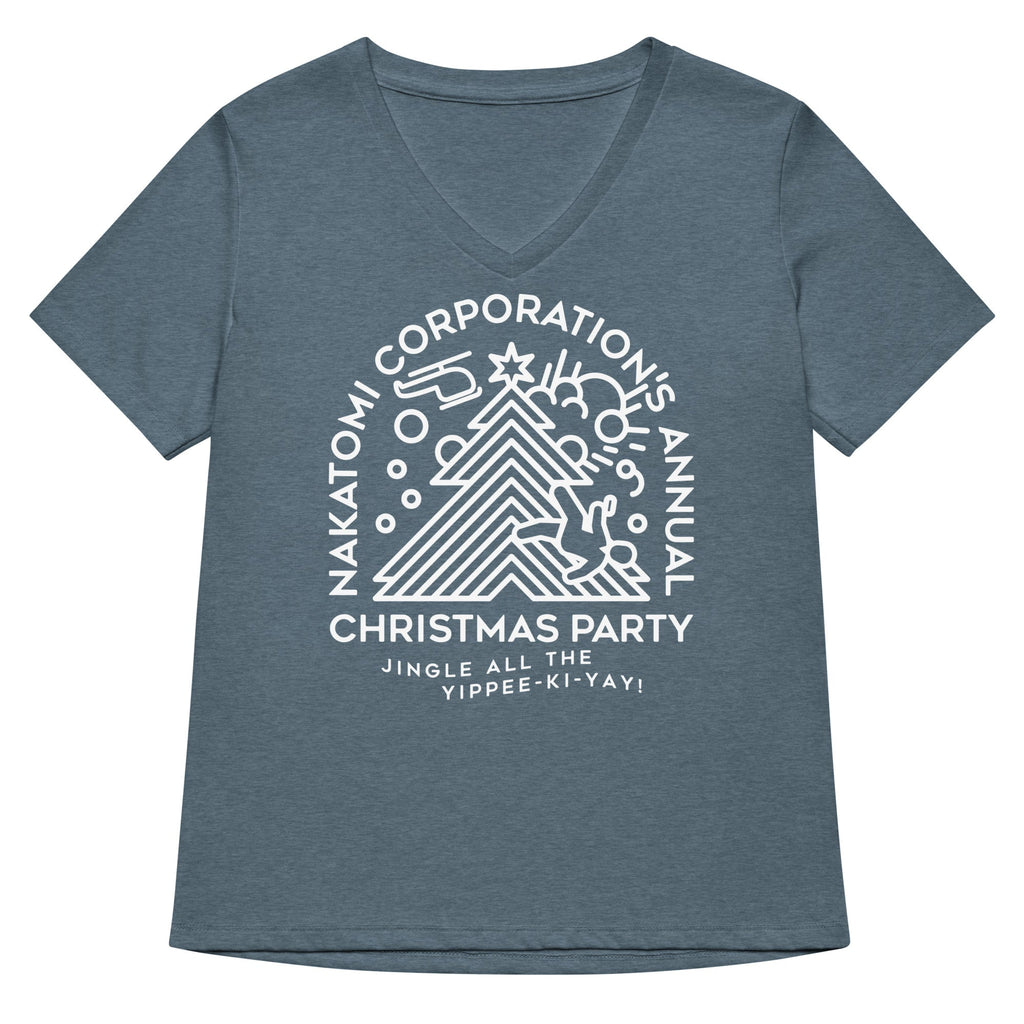 Nakatomi Christmas Party Women's V-Neck Tee Hoodie, Sweatshirt | PureTeeCo.com (Image 1)