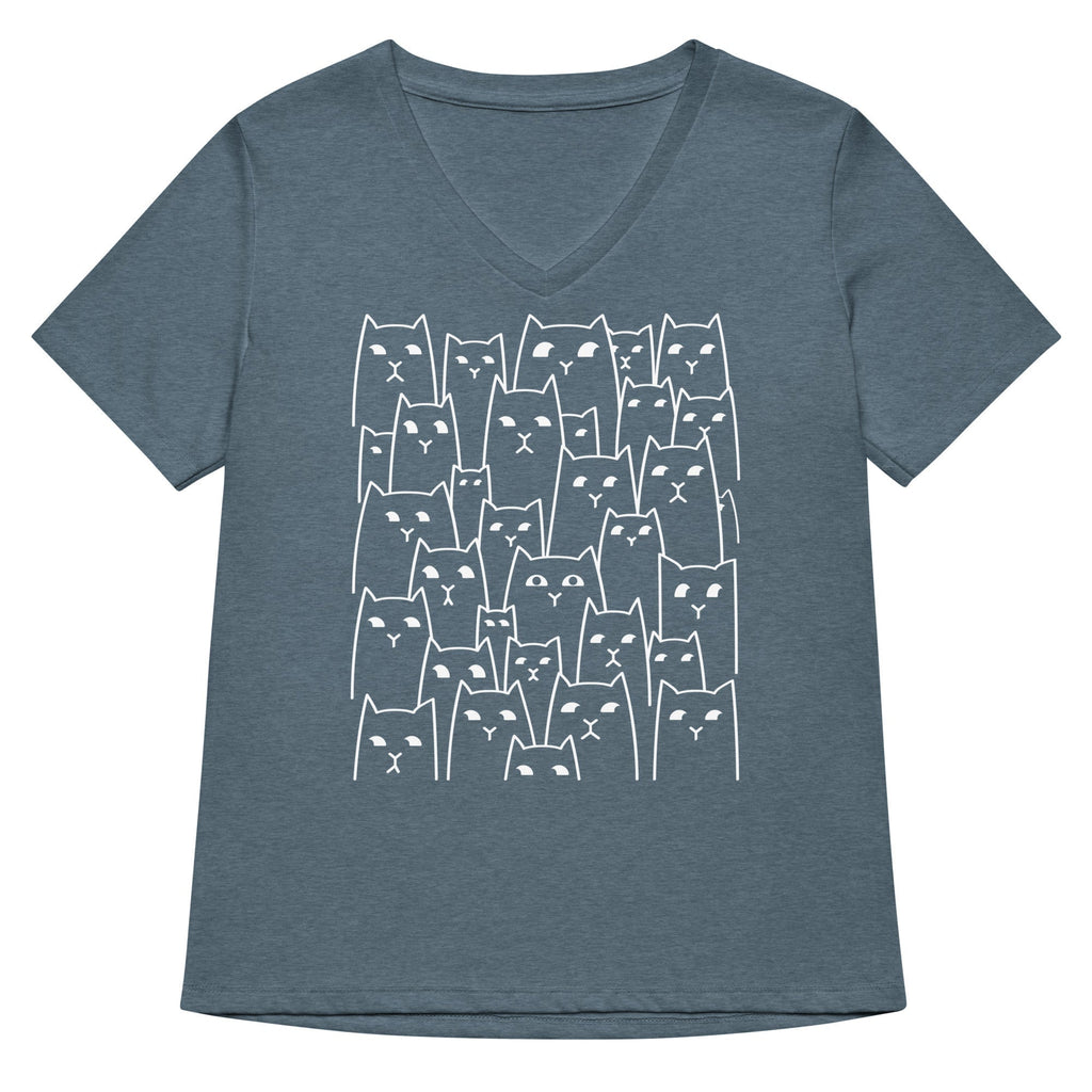 Suspicious Cats Women's V-Neck Tee Hoodie, Sweatshirt | PureTeeCo.com (Image 4)