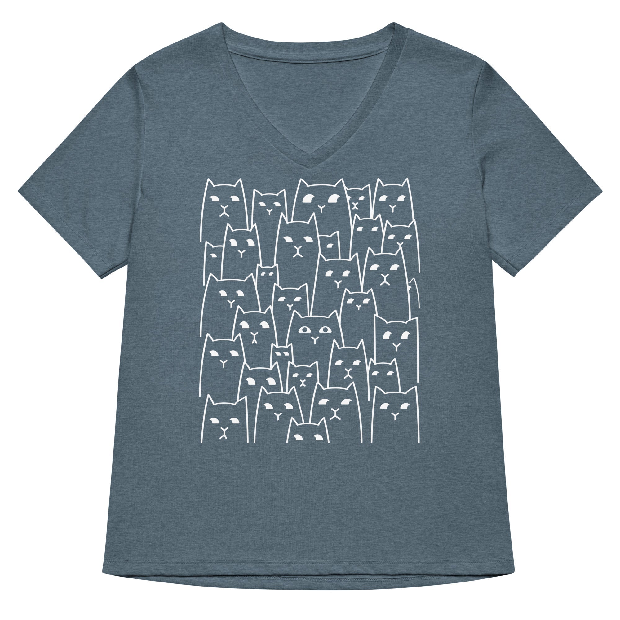 Suspicious Cats Women's V-Neck Tee Hoodie, Sweatshirt | PureTeeCo.com (Image 4)