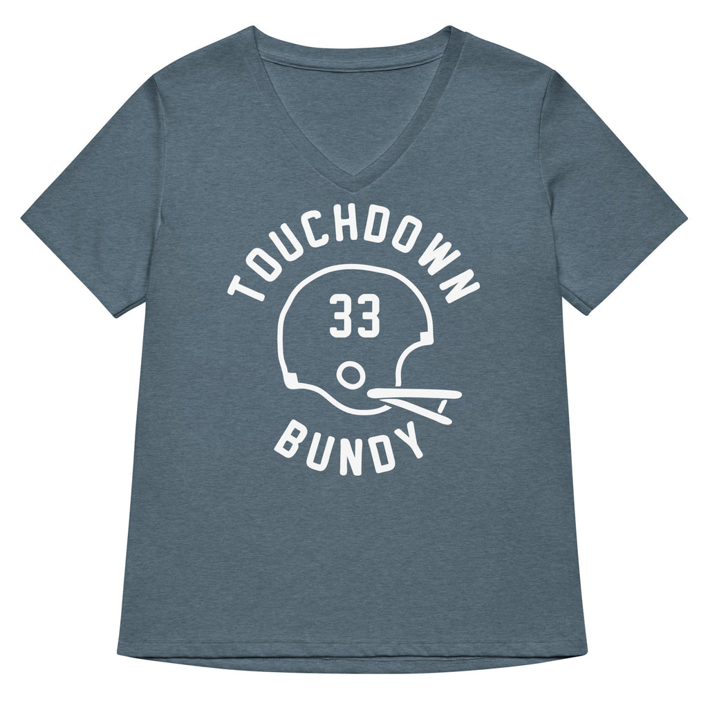 Touchdown Bundy Women's V-Neck Tee Hoodie, Sweatshirt | PureTeeCo.com (Image 4)