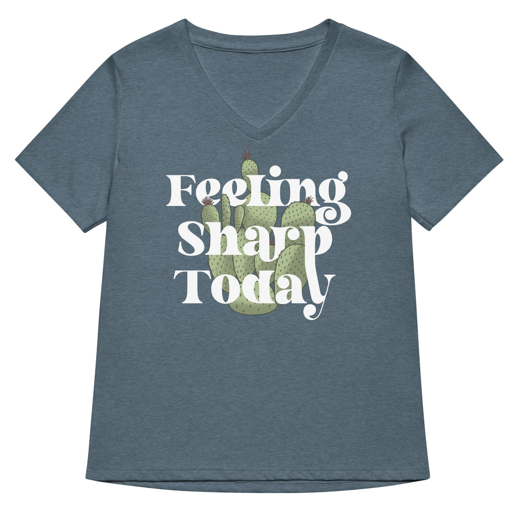 Feeling Sharp Today Women's V-Neck Tee Hoodie, Sweatshirt | PureTeeCo.com (Image 1)