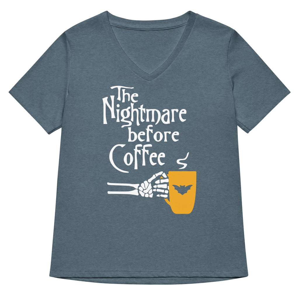 The Nightmare Before Coffee Women's V-Neck Tee Hoodie, Sweatshirt | PureTeeCo.com