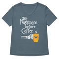 The Nightmare Before Coffee Women's V-Neck Tee Hoodie, Sweatshirt | PureTeeCo.com