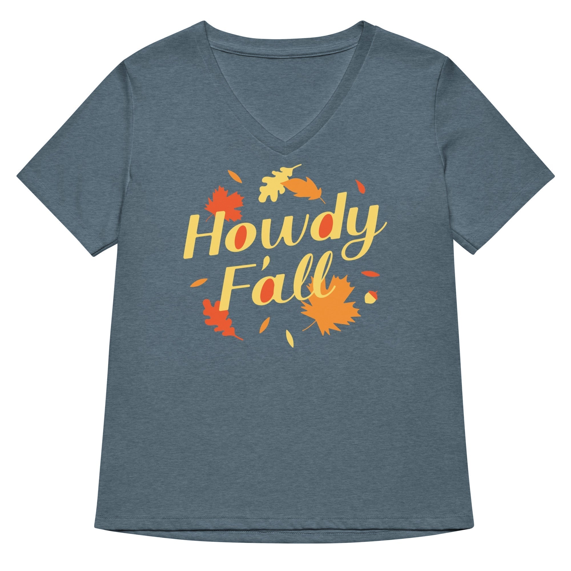 Howdy F'all Women's V-Neck Tee Hoodie, Sweatshirt | PureTeeCo.com (Image 4)