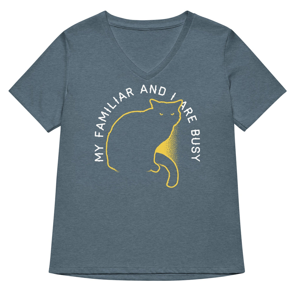 My Familiar And I Are Busy Women's V-Neck Tee Hoodie, Sweatshirt | PureTeeCo.com (Image 4)