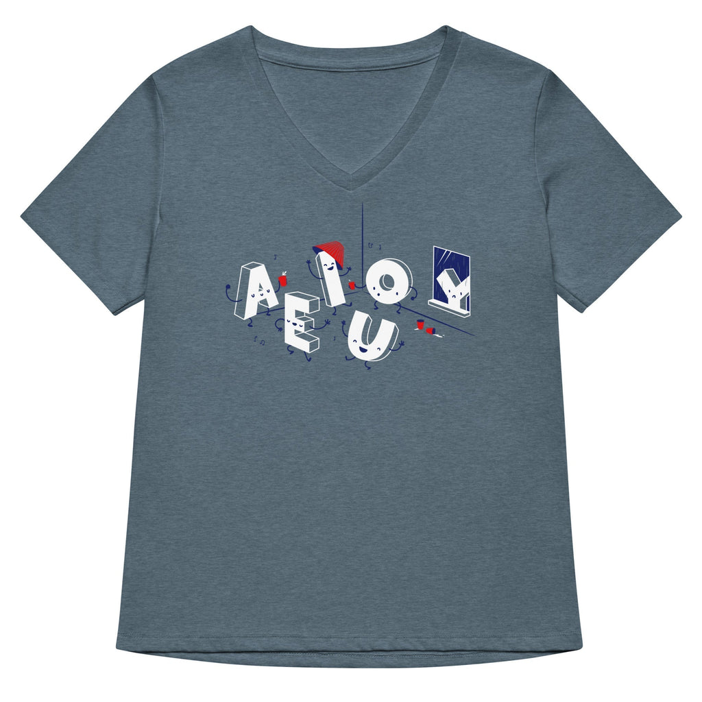 Vowel Party Time Women's V-Neck Tee Hoodie, Sweatshirt | PureTeeCo.com (Image 1)