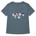 Vowel Party Time Women's V-Neck Tee Hoodie, Sweatshirt | PureTeeCo.com (Image 1)