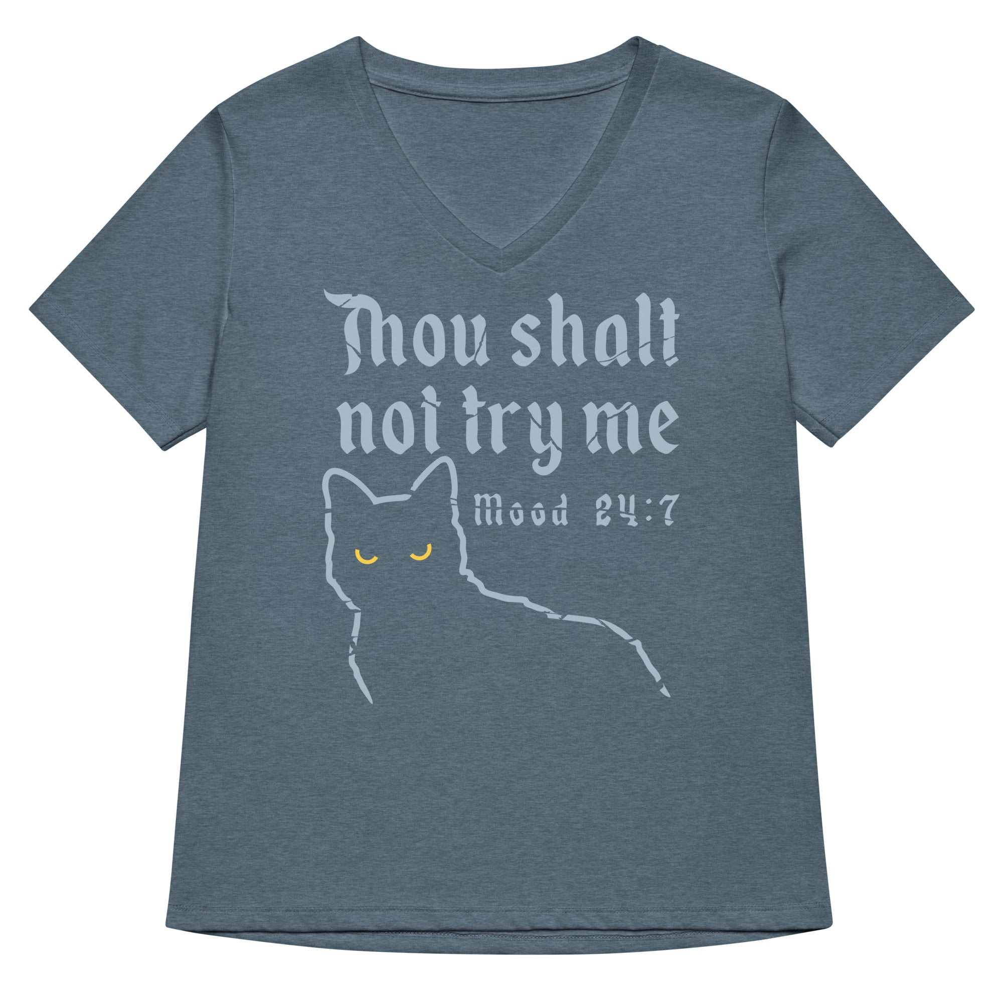Thou Shalt Not Try Me Women's V-Neck Tee Hoodie, Sweatshirt | PureTeeCo.com (Image 4)