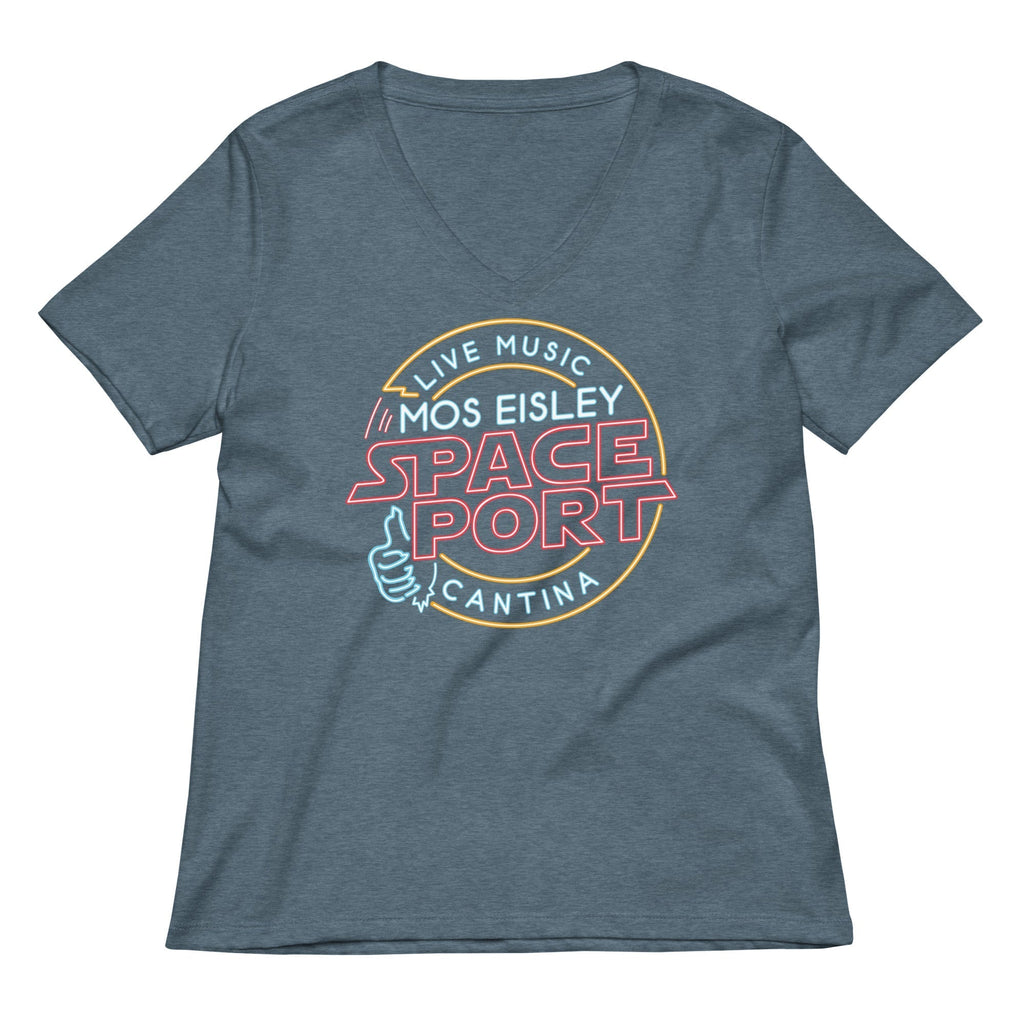 Mos Eisley Space Port Women's V-Neck Tee Hoodie, Sweatshirt | PureTeeCo.com (Image 3)