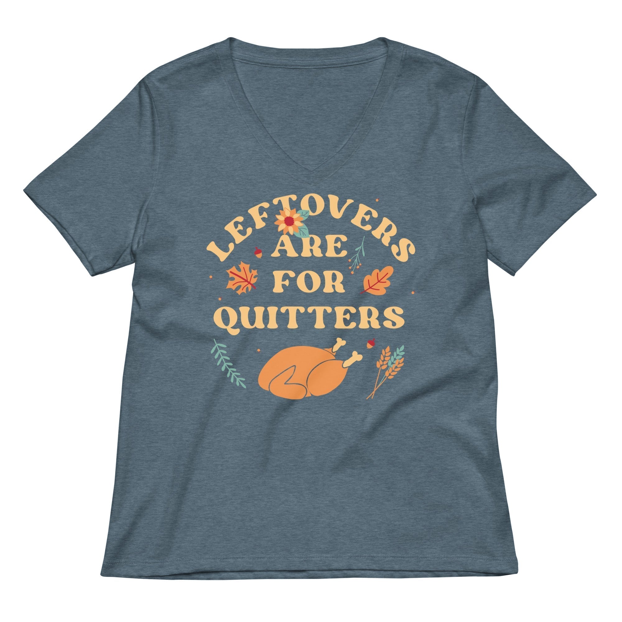Leftovers Are For Quitters Women's V-Neck Tee Hoodie, Sweatshirt | PureTeeCo.com (Image 5)