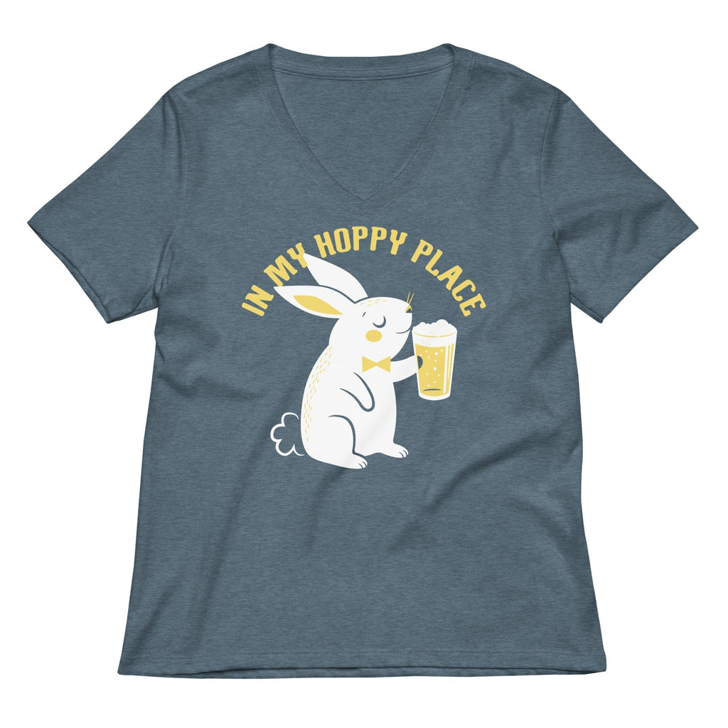 In My Hoppy Place Women's V-Neck Tee Hoodie, Sweatshirt | PureTeeCo.com (Image 4)