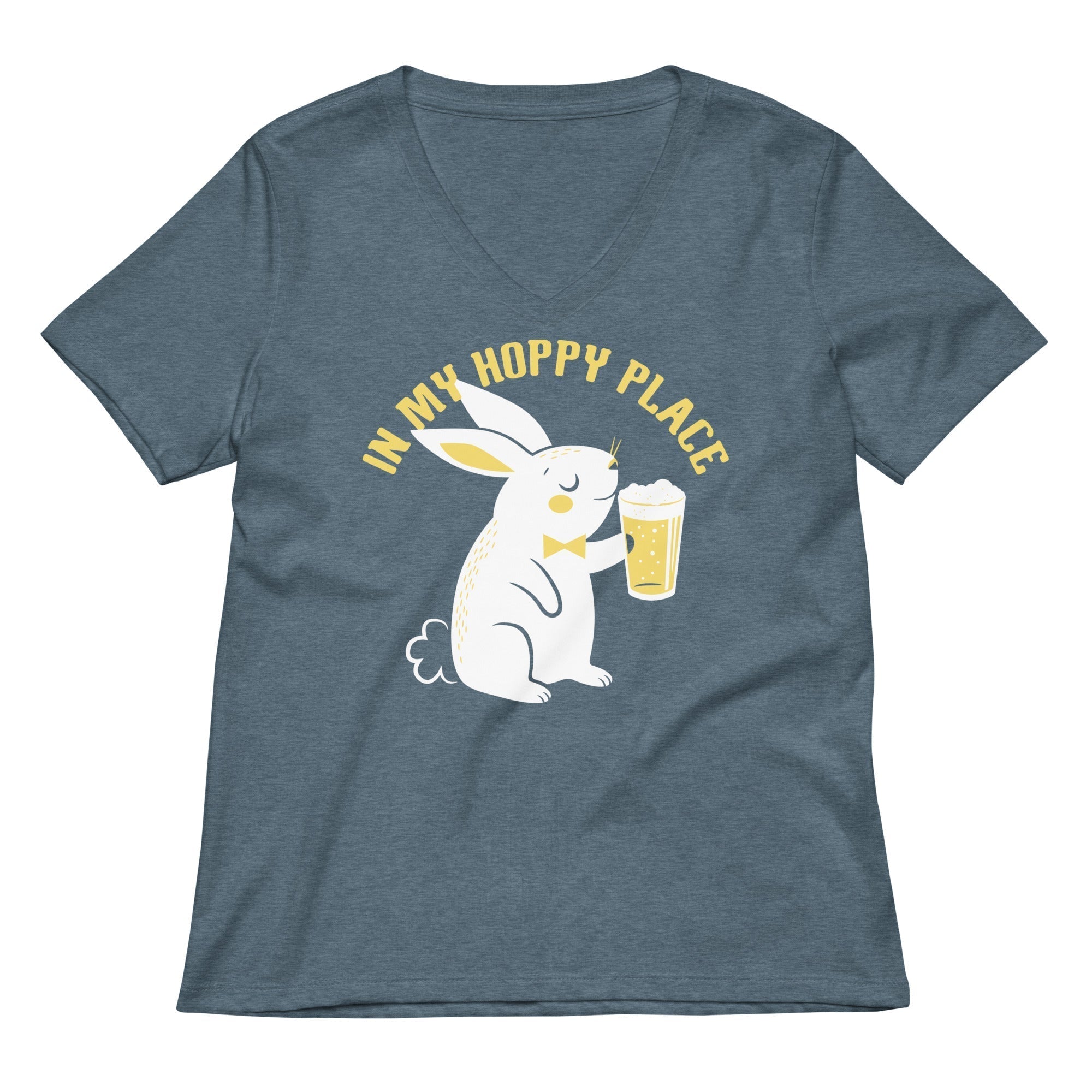 In My Hoppy Place Women's V-Neck Tee Hoodie, Sweatshirt | PureTeeCo.com (Image 4)