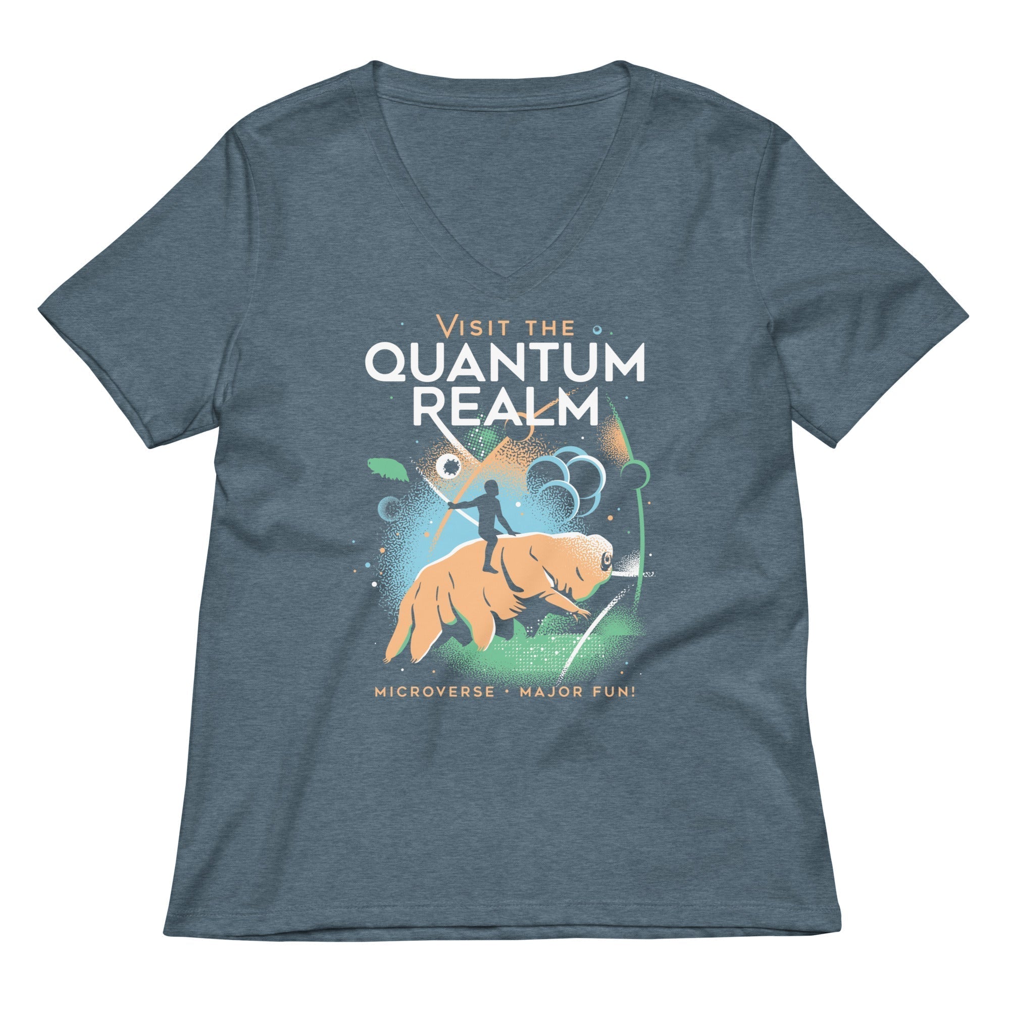 Visit The Quantum Realm Women's V-Neck Tee Hoodie, Sweatshirt | PureTeeCo.com (Image 4)