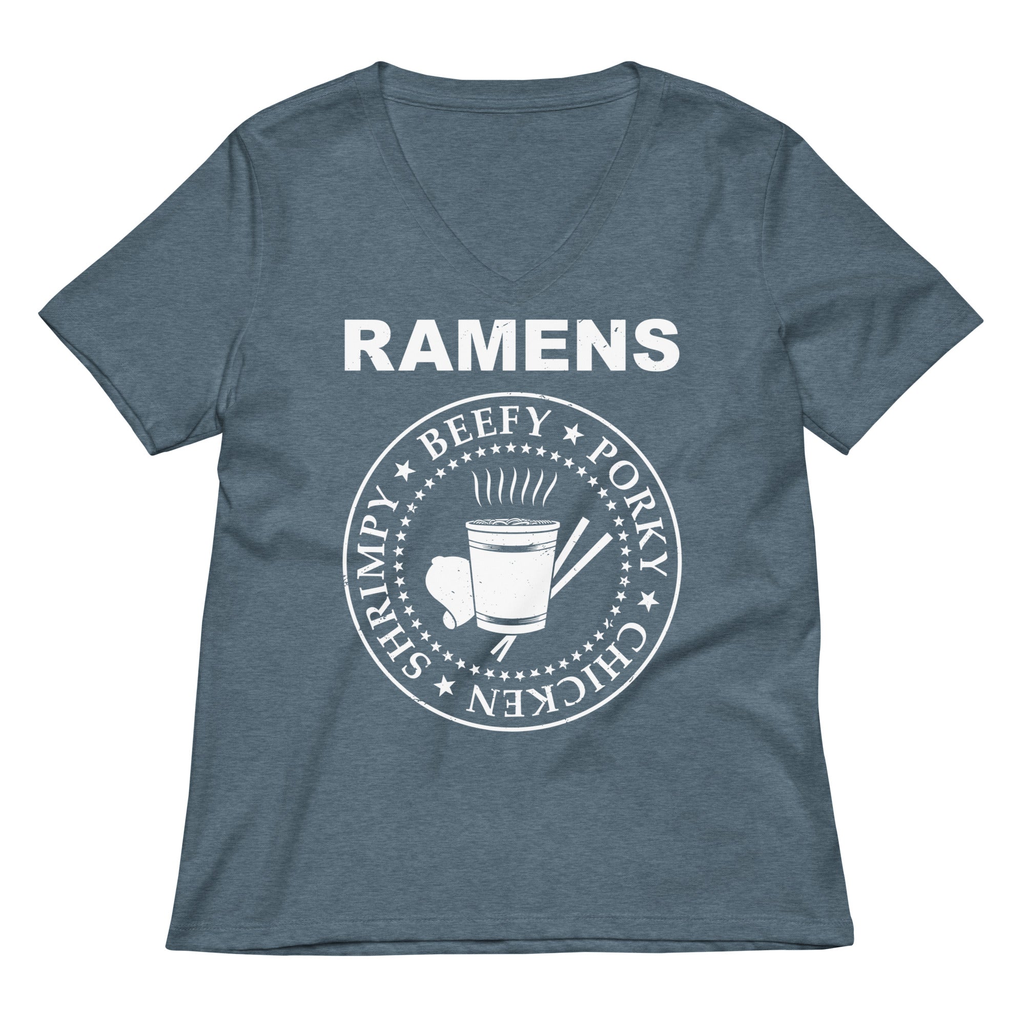 Ramens Women's V-Neck Tee Hoodie, Sweatshirt | PureTeeCo.com (Image 5)