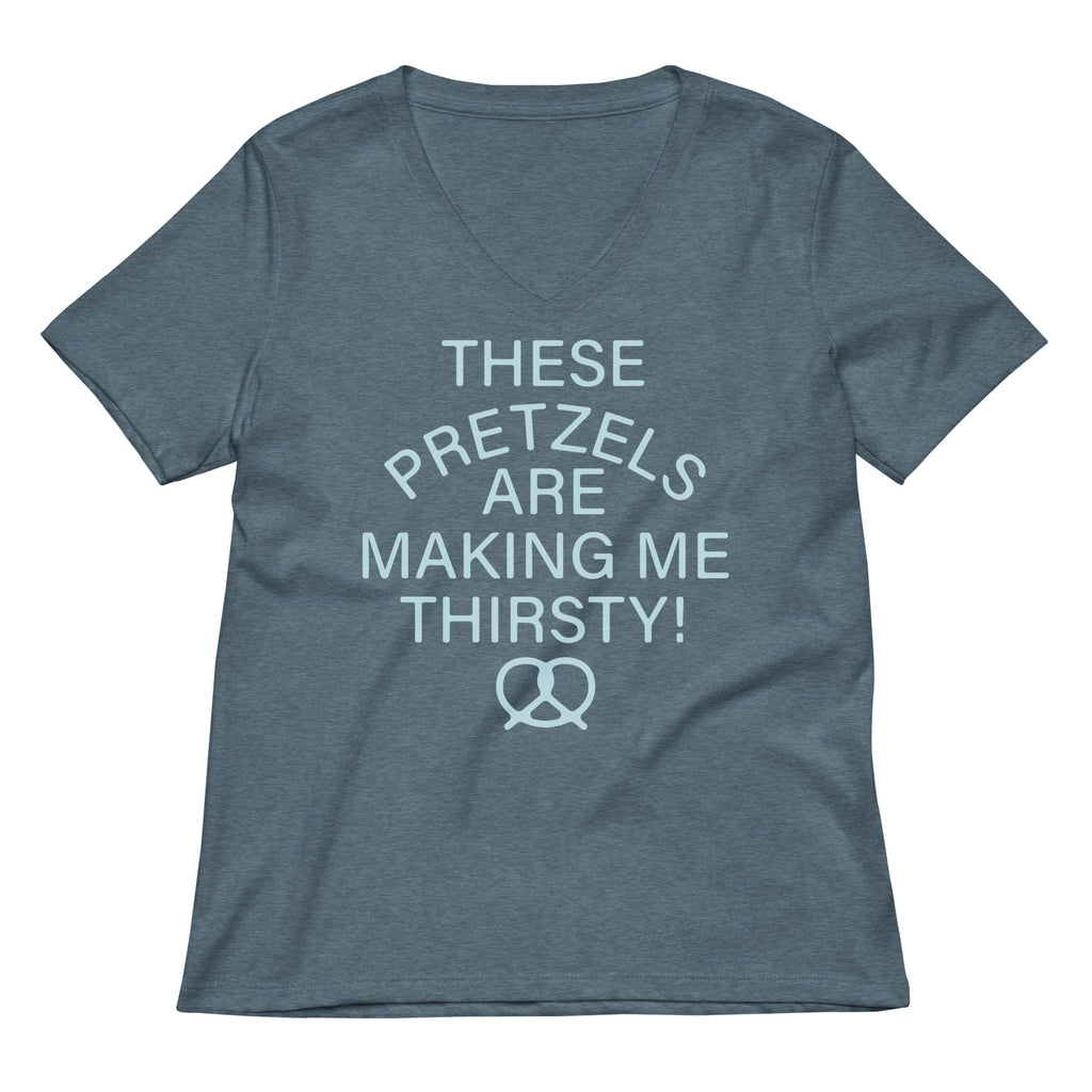 These Pretzels Are Making Me Thirsty! Women's V-Neck Tee Hoodie, Sweatshirt | PureTeeCo.com (Image 4)