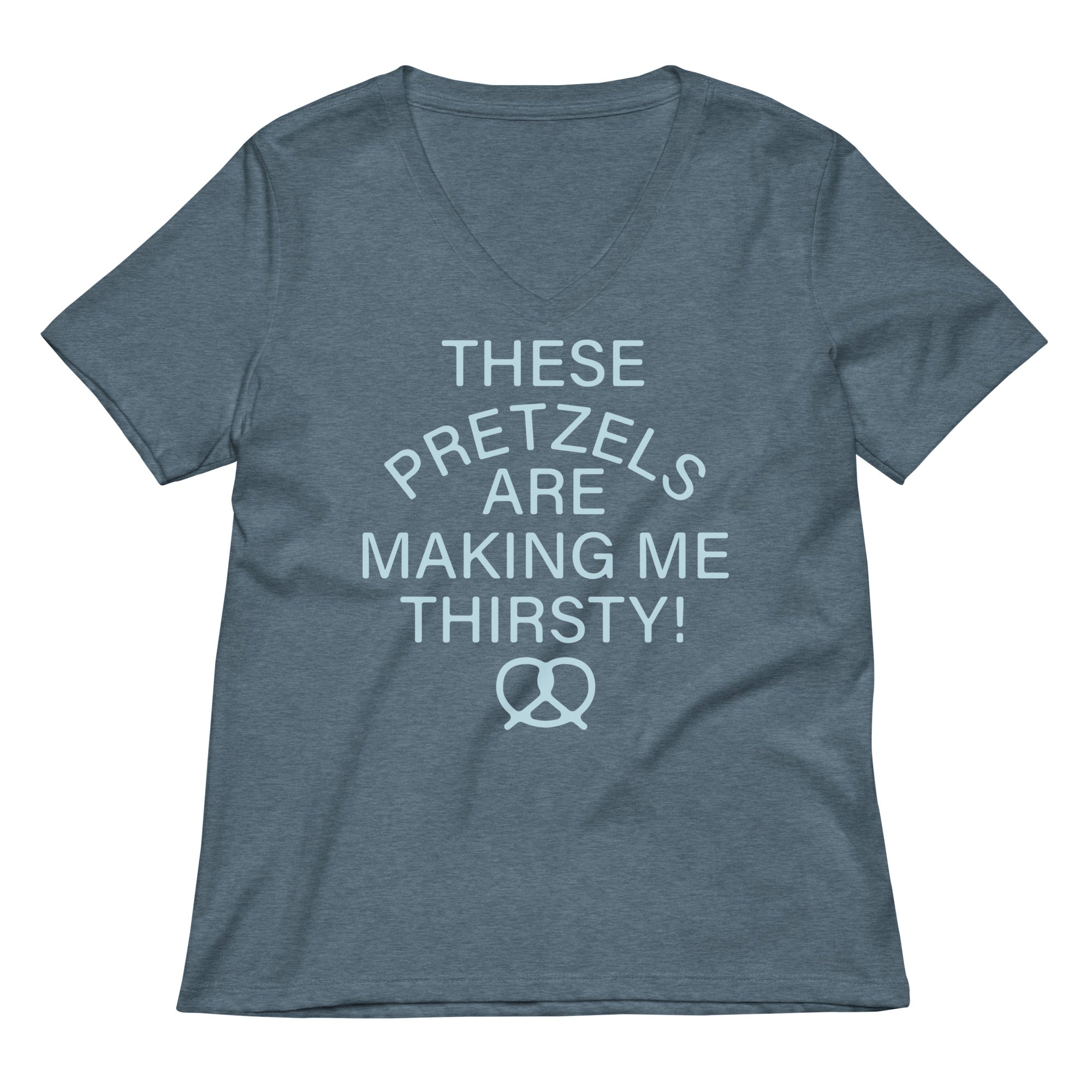 These Pretzels Are Making Me Thirsty! Women's V-Neck Tee Hoodie, Sweatshirt | PureTeeCo.com (Image 4)