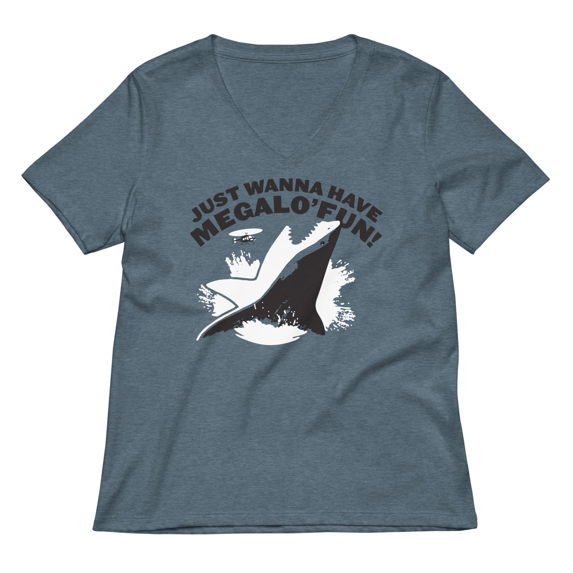 Just Wanna Have Megalo' Fun! Women's V-Neck Tee Hoodie, Sweatshirt | PureTeeCo.com (Image 2)