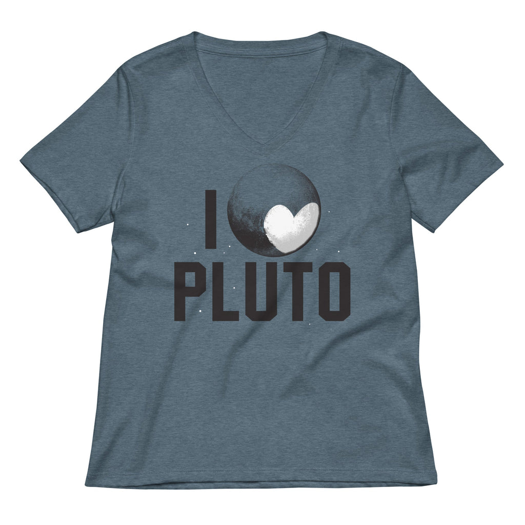 I Heart Pluto Women's V-Neck Tee Hoodie, Sweatshirt | PureTeeCo.com (Image 1)