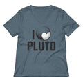 I Heart Pluto Women's V-Neck Tee Hoodie, Sweatshirt | PureTeeCo.com (Image 1)