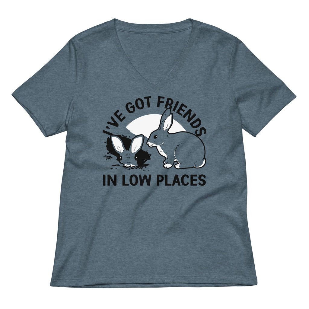 I've Got Friends In Low Places Women's V-Neck Tee Hoodie, Sweatshirt | PureTeeCo.com (Image 1)