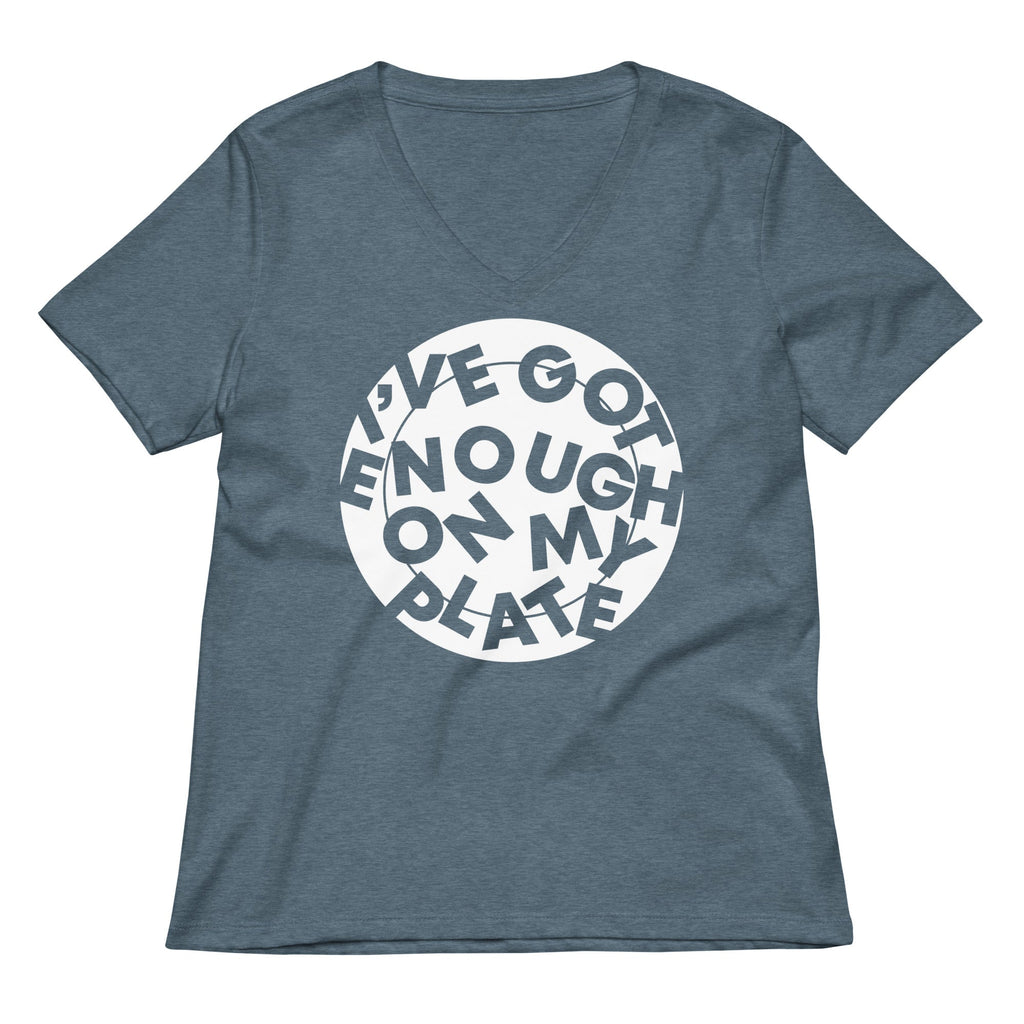 I've Got Enough On My Plate Women's V-Neck Tee Hoodie, Sweatshirt | PureTeeCo.com (Image 4)