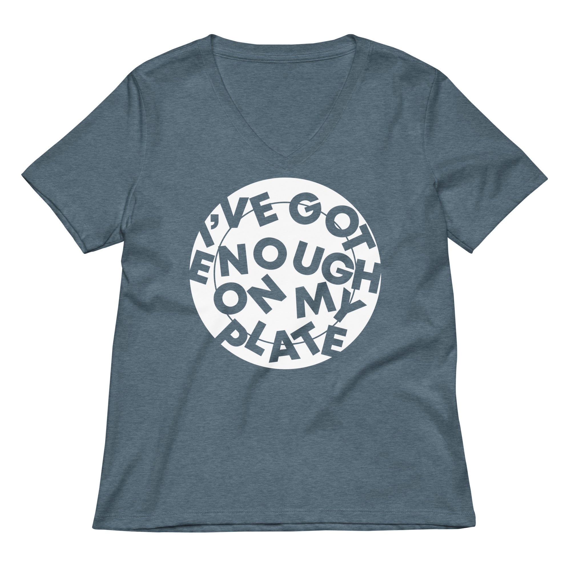 I've Got Enough On My Plate Women's V-Neck Tee Hoodie, Sweatshirt | PureTeeCo.com (Image 4)