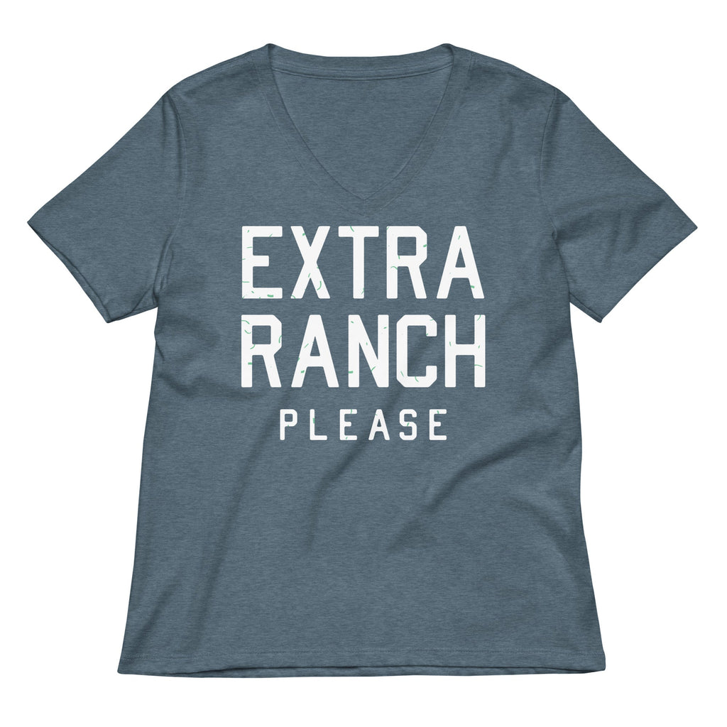 Extra Ranch Please Women's V-Neck Tee Hoodie, Sweatshirt | PureTeeCo.com (Image 4)