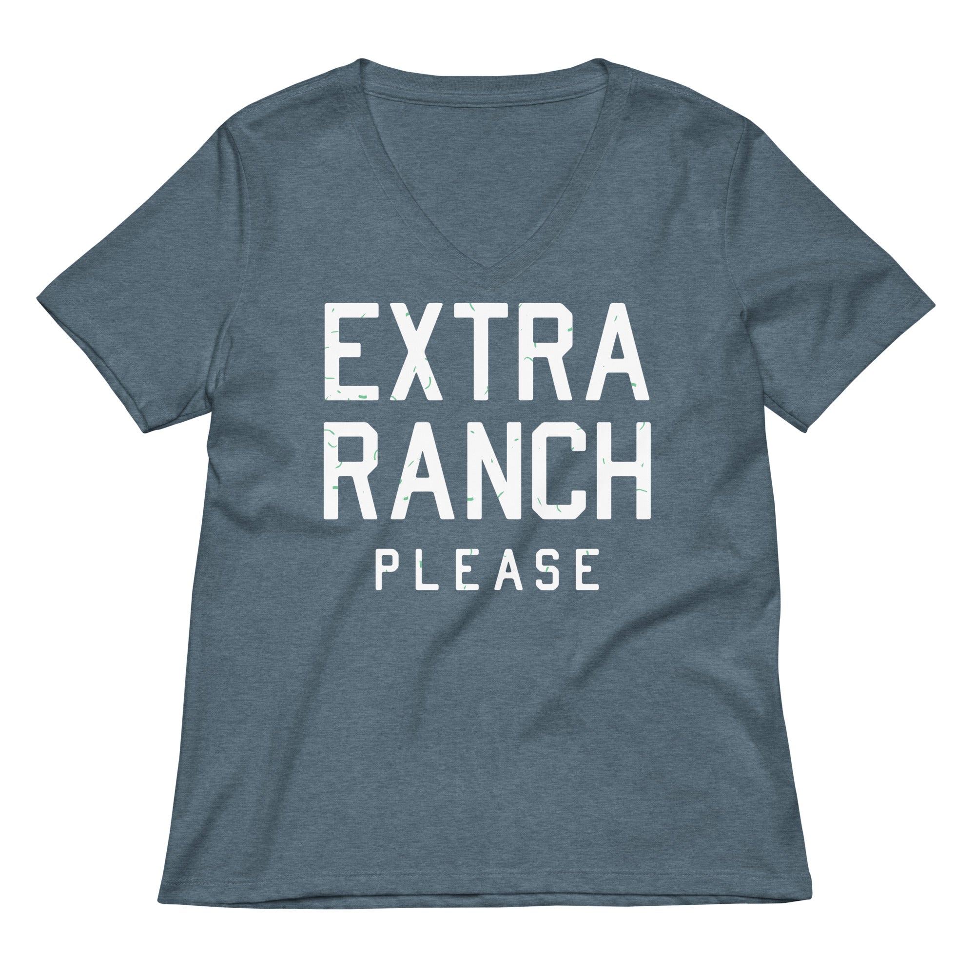 Extra Ranch Please Women's V-Neck Tee Hoodie, Sweatshirt | PureTeeCo.com (Image 4)