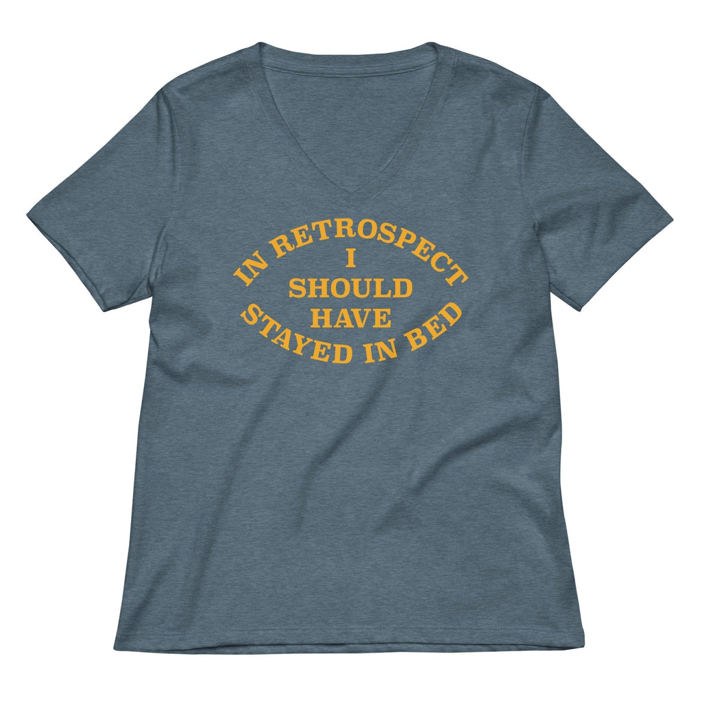 I Should Have Stayed In Bed Women's V-Neck Tee Hoodie, Sweatshirt | PureTeeCo.com (Image 3)