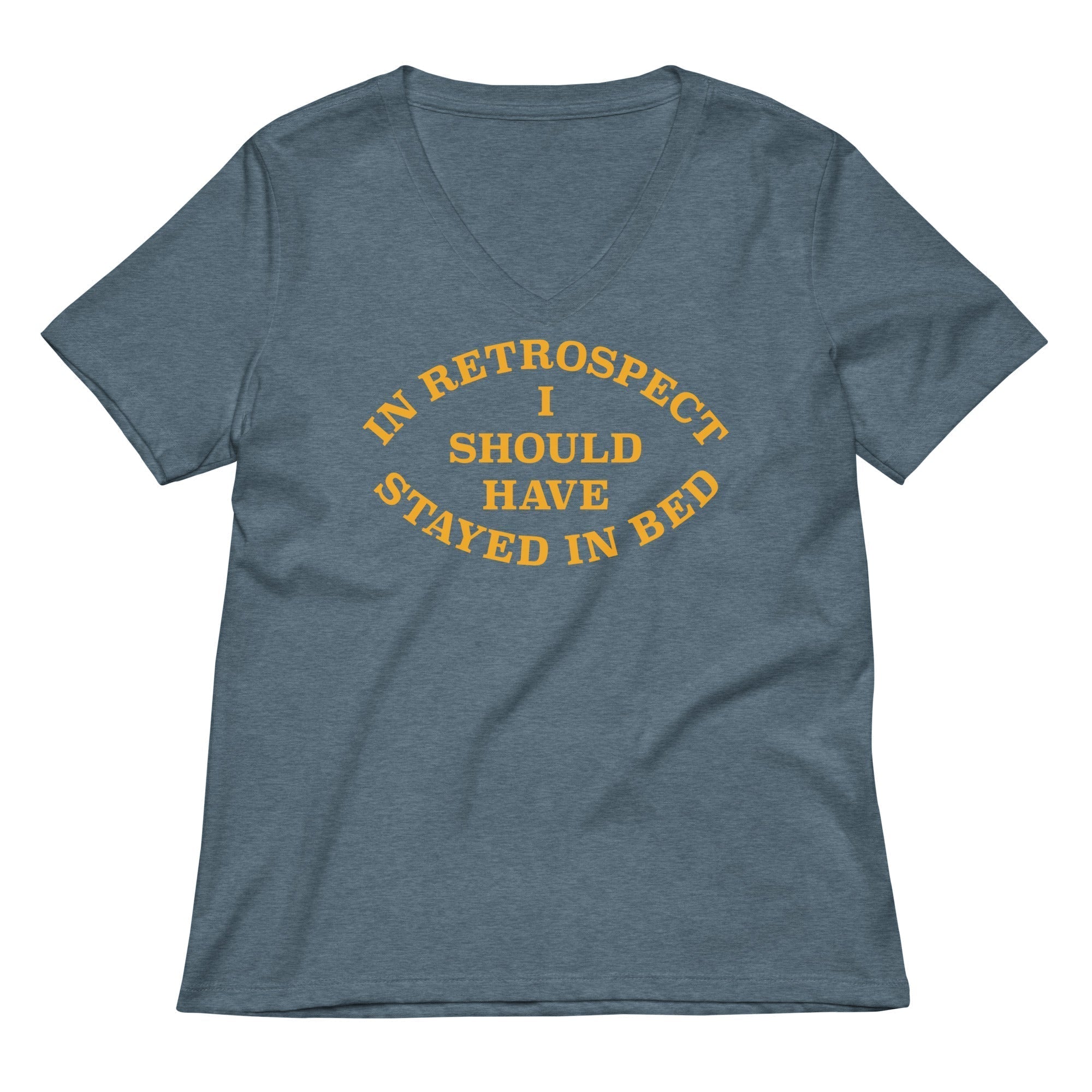 I Should Have Stayed In Bed Women's V-Neck Tee Hoodie, Sweatshirt | PureTeeCo.com (Image 3)