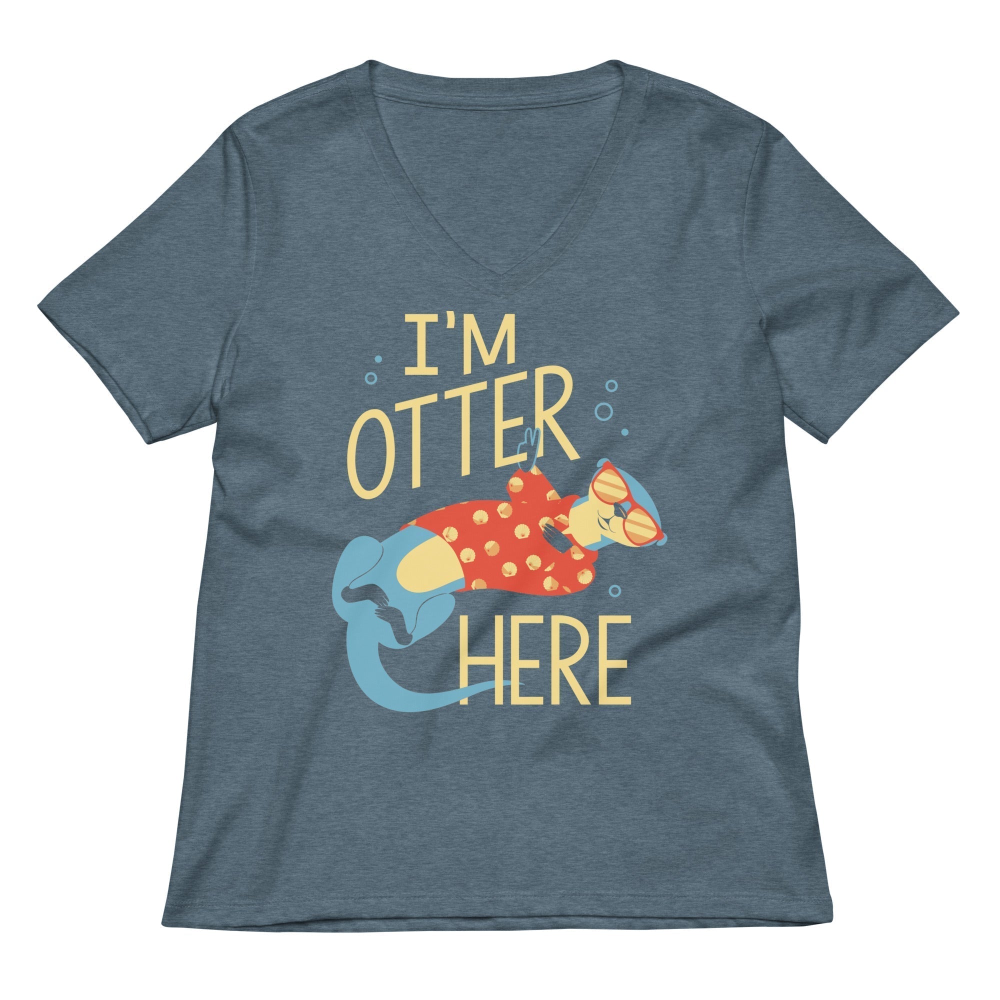 I'm Otter Here Women's V-Neck Tee Hoodie, Sweatshirt | PureTeeCo.com (Image 4)