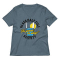 Glass Half Full Society Women's V-Neck Tee Hoodie, Sweatshirt | PureTeeCo.com (Image 1)