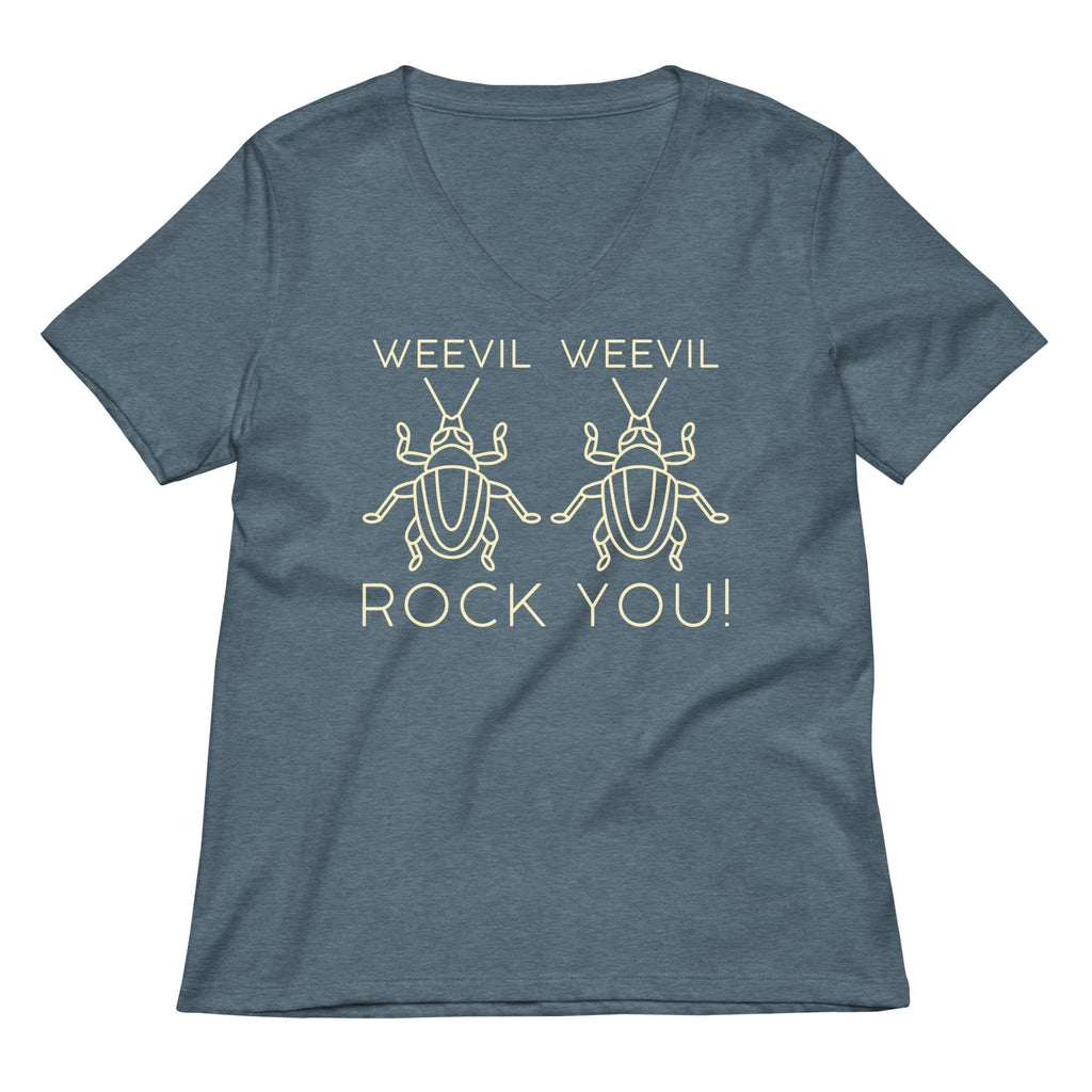 Weevil Weevil Rock You! Women's V-Neck Tee Hoodie, Sweatshirt | PureTeeCo.com (Image 4)