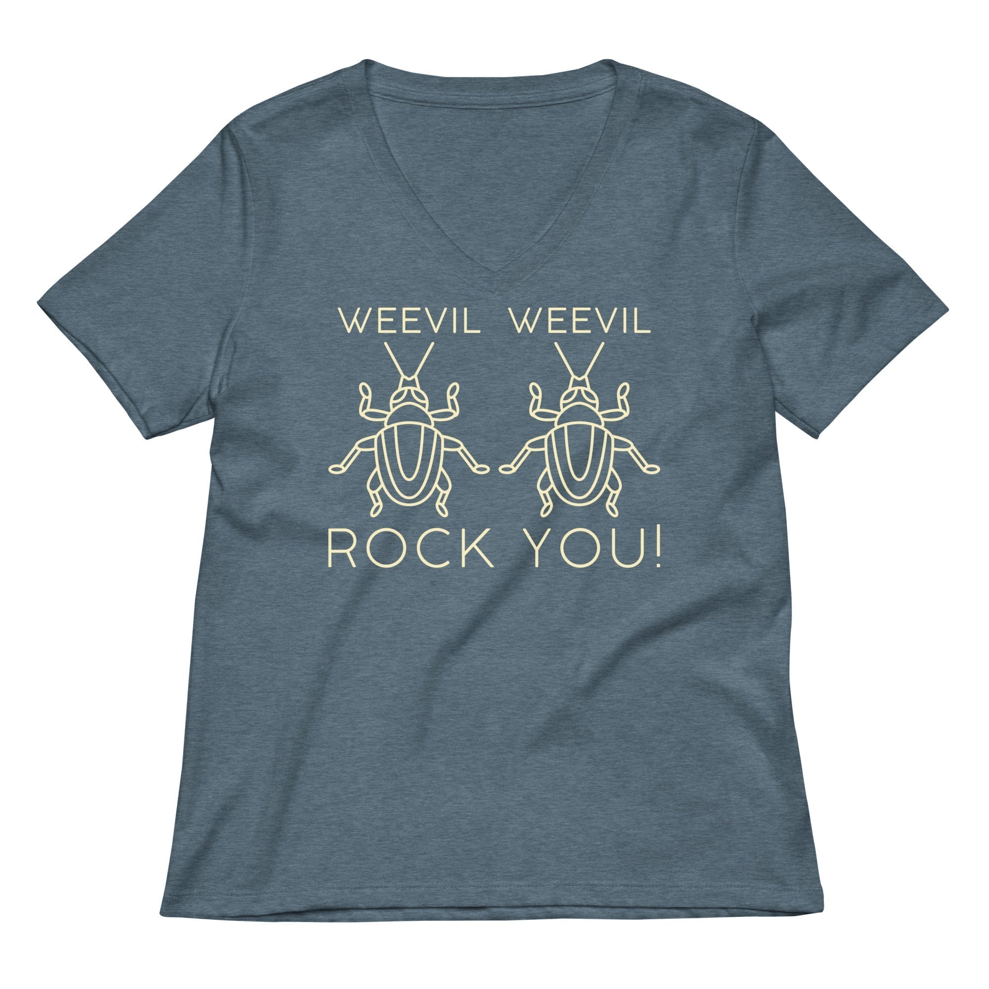 Weevil Weevil Rock You! Women's V-Neck Tee Hoodie, Sweatshirt | PureTeeCo.com (Image 4)
