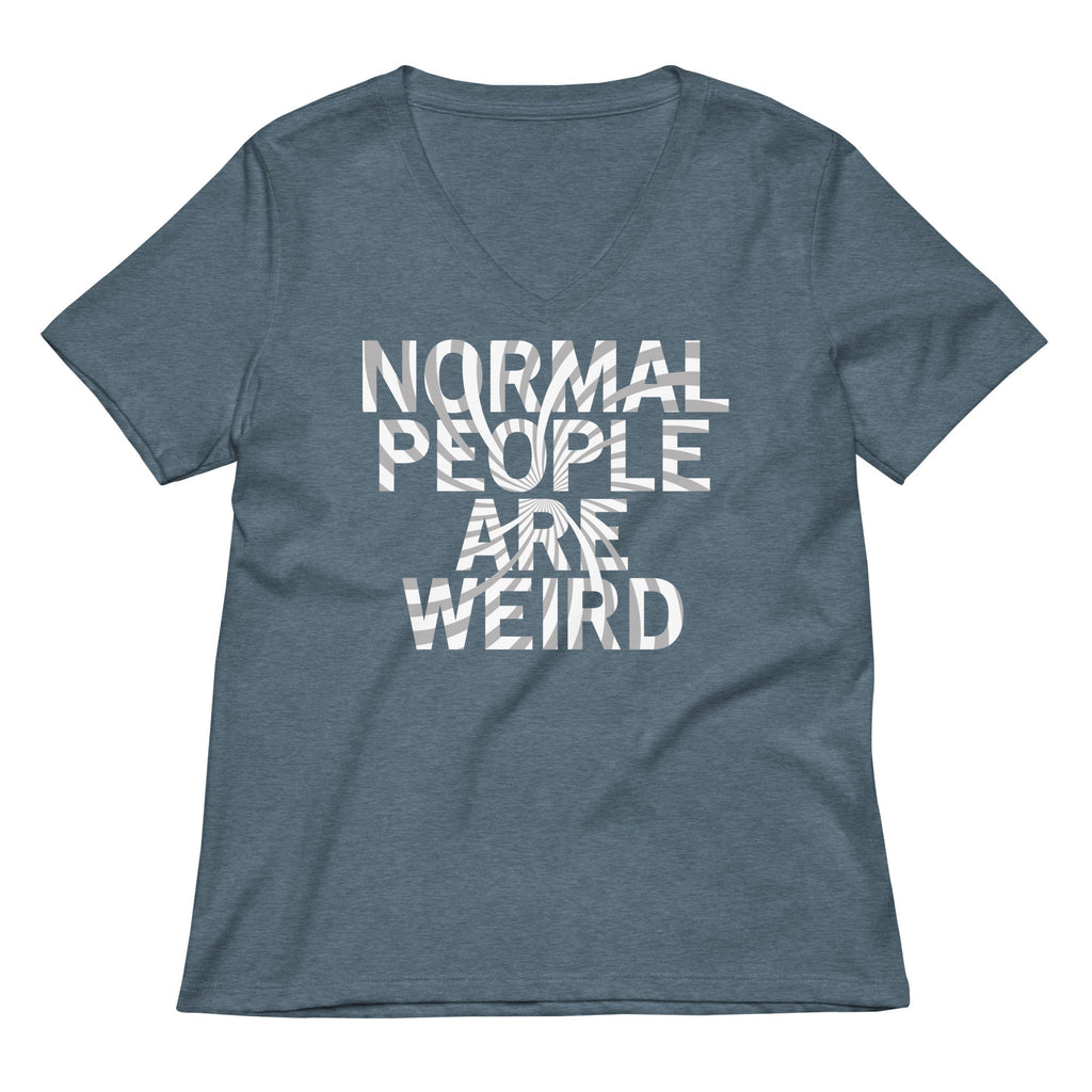 Normal People Are Weird Women's V-Neck Tee Hoodie, Sweatshirt | PureTeeCo.com (Image 4)
