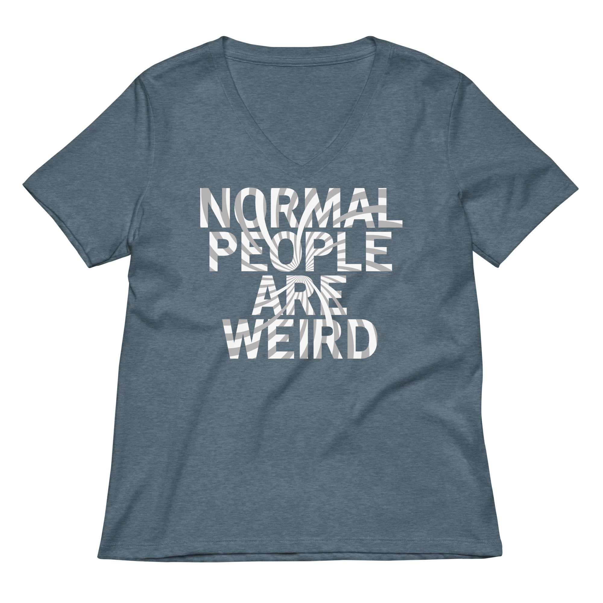 Normal People Are Weird Women's V-Neck Tee Hoodie, Sweatshirt | PureTeeCo.com (Image 4)