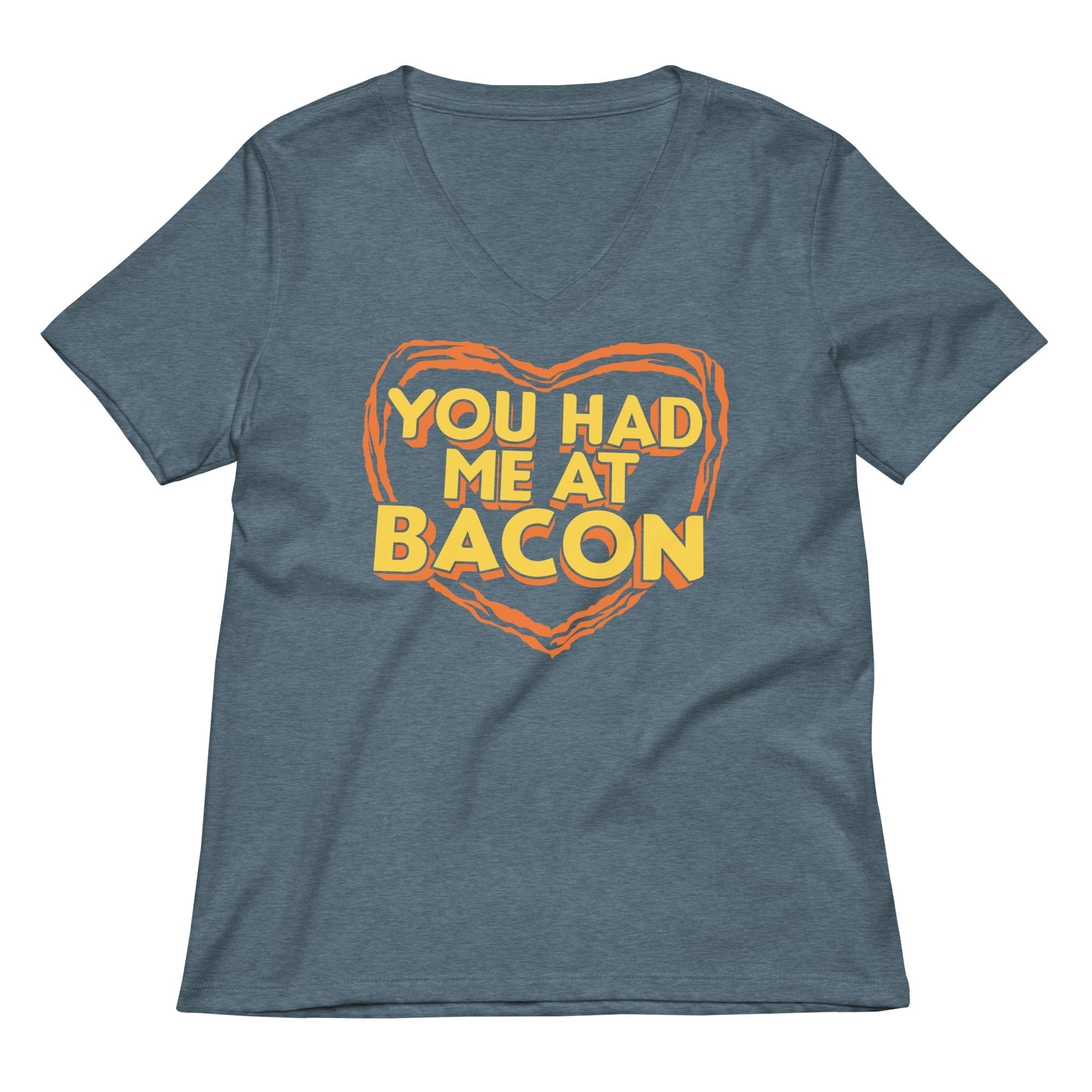 You Had Me At Bacon Women's V-Neck Tee Hoodie, Sweatshirt | PureTeeCo.com (Image 4)