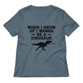 When I Grow Up I Wanna Be A Dinosaur Women's V-Neck Tee Hoodie, Sweatshirt | PureTeeCo.com (Image 1)