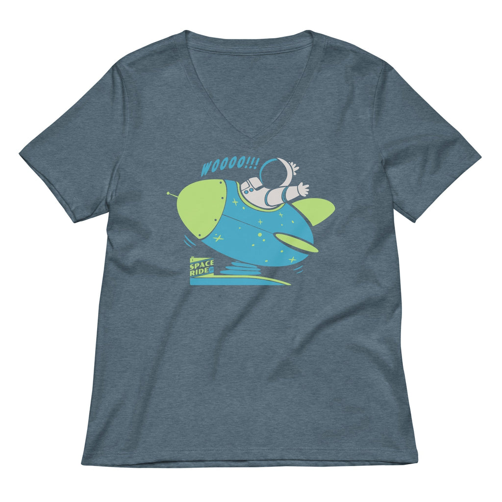 Space Ride Women's V-Neck Tee Hoodie, Sweatshirt | PureTeeCo.com (Image 4)