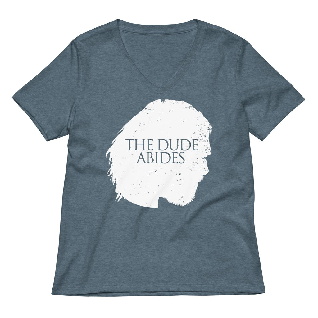 The Dude Abides Women's V-Neck Tee Hoodie, Sweatshirt | PureTeeCo.com (Image 4)