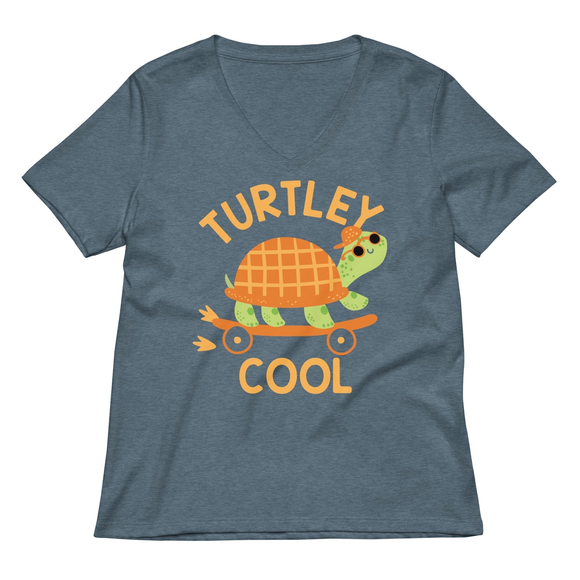 Turtley Cool Women's V-Neck Tee Hoodie, Sweatshirt | PureTeeCo.com (Image 4)