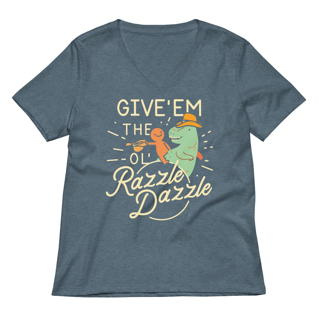Give'em The Ol' Razzle Dazzle Women's V-Neck Tee Hoodie, Sweatshirt | PureTeeCo.com (Image 4)