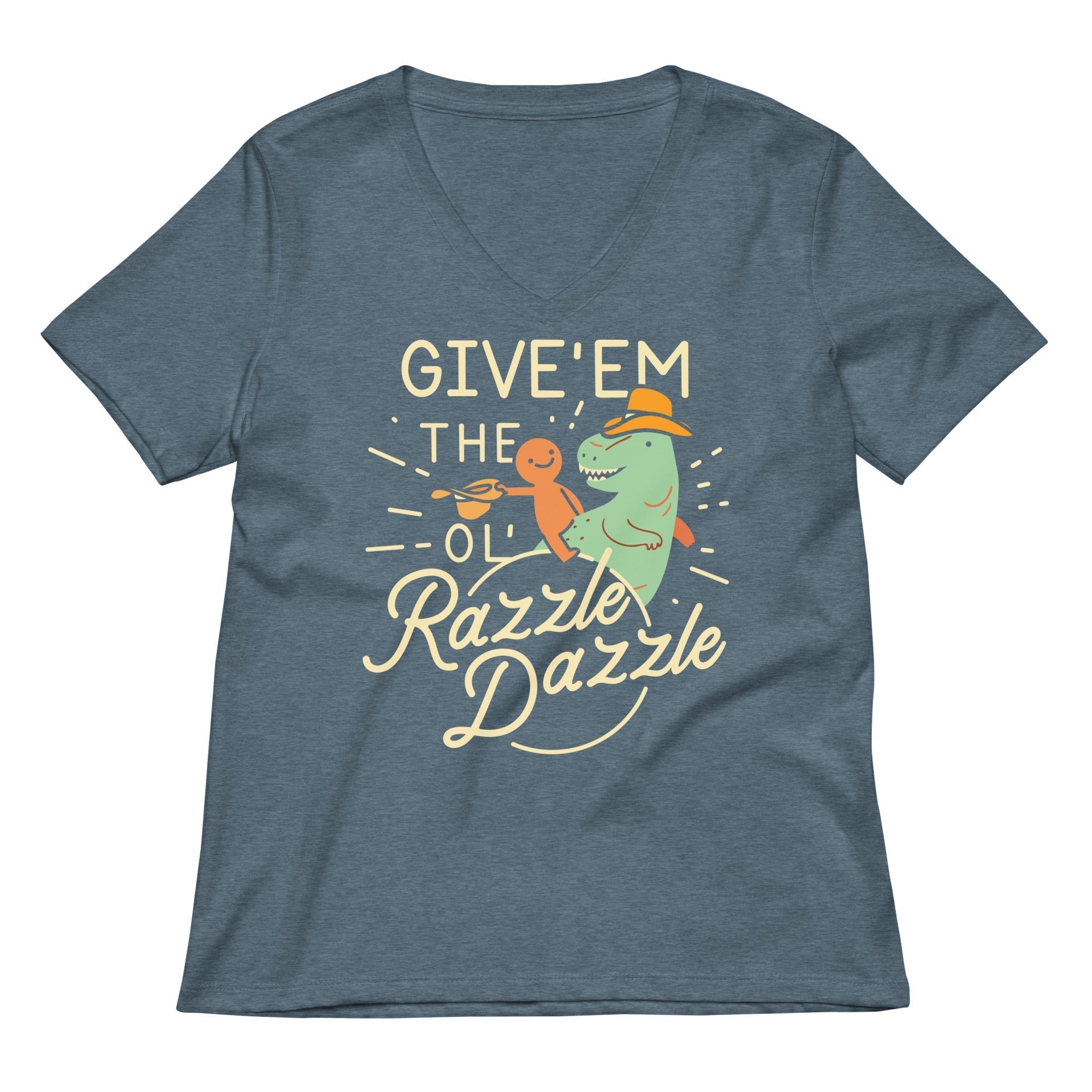 Give'em The Ol' Razzle Dazzle Women's V-Neck Tee Hoodie, Sweatshirt | PureTeeCo.com (Image 4)
