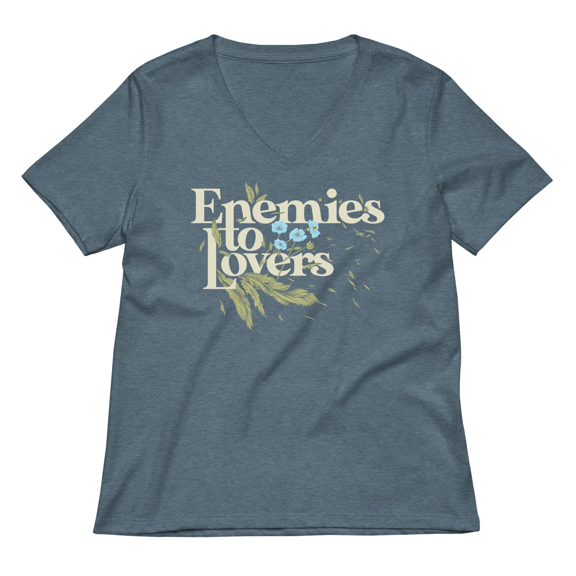 Enemies To Lovers Women's V-Neck Tee Hoodie, Sweatshirt | PureTeeCo.com (Image 4)