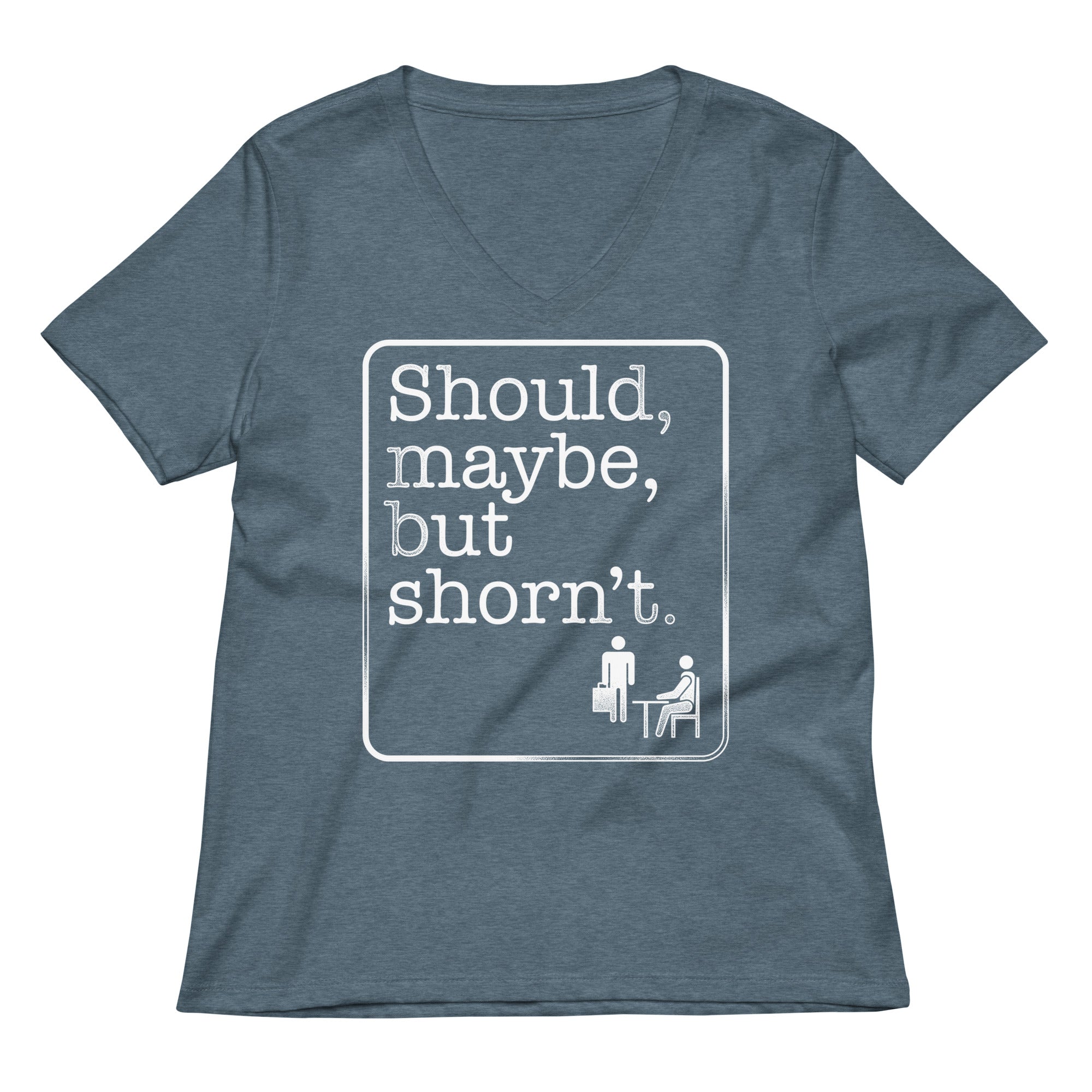 Should, Maybe, But Shorn't Women's V-Neck Tee Hoodie, Sweatshirt | PureTeeCo.com (Image 3)