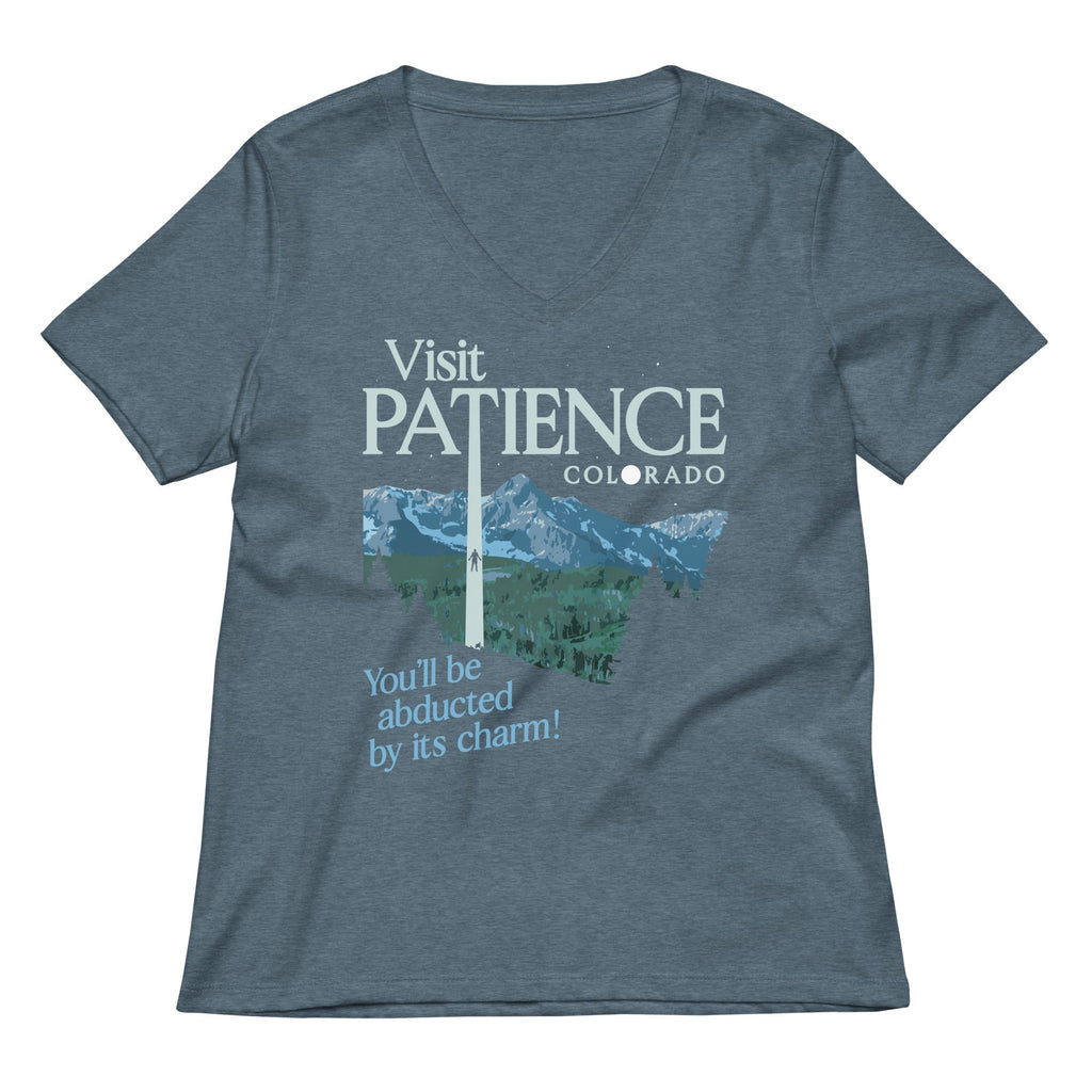 Visit Patience Colorado Women's V-Neck Tee Hoodie, Sweatshirt | PureTeeCo.com (Image 4)