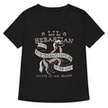 Li'l Sebastian Women's V-Neck Tee Hoodie, Sweatshirt | PureTeeCo.com (Image 1)